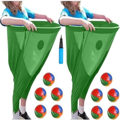 Giant Stretchy Granny Pants Yard Game - Hula Hoop Fun with Bouncy Balls & Marker Cones - Perfect for Outdoor Birthday Parties & Family Reunions