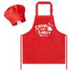 R HORSE Kid Apron and Chef Hat Set 2Pcs Adjustable Red Cooking Children Kitchen Apron, Waterproof Dress up Role Play Chef Toy Funny Cooking Baking Painting and Training Kit for Kid Birthday Party Gift view 1
