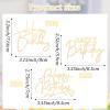 18 Pcs Happy Birthday Cake Topper Gold Mirror Acrylic Cupcake Topper Happy Birthday Sign Gold Inserts Cakes Decorating Supplies Glitter Side Golden Cakes Toppers for Birthdays Party Cake Dessert view 2
