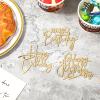 18 Pcs Happy Birthday Cake Topper Gold Mirror Acrylic Cupcake Topper Happy Birthday Sign Gold Inserts Cakes Decorating Supplies Glitter Side Golden Cakes Toppers for Birthdays Party Cake Dessert view 4