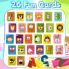 26 PCS Alphabet ABC Flash Cards with Animal Masks, Colorful Alphabet Mask Cards, Giant Letter ABC Animal Faces Flash Learning Flashcards, Interactive Education Games, Learn Letters view 3