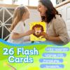 26 PCS Alphabet ABC Flash Cards with Animal Masks, Colorful Alphabet Mask Cards, Giant Letter ABC Animal Faces Flash Learning Flashcards, Interactive Education Games, Learn Letters view 4