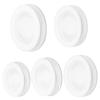 HeCotia 5Pcs Round Piggy Bank Plug, 5 Sizes Silicone Saving Box Plug Cover White Replacement Bottom Plug Caps for Coin Bank Saving Box 28mm, 30mm, 32mm, 34mm, 36mm view 1