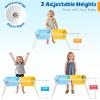 FUNLIO Foldable Sand and Water Table for 3-6 Years, Height Adjustable Toddler Sensory Table with dust Cover, 2 Storage Bins & Beach Accessories, Easy to Carry & Storage, CPC Certified view 4