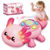 Baby Toys 6 to 12 Months, Light Up Tummy Time Toy for 12-18 Months, Crawling Axolotl Early Educational Musical Toy with Light, Christmas Birthday Gifts for Infant Baby 6-12 Month 1 2 Year Old view 1