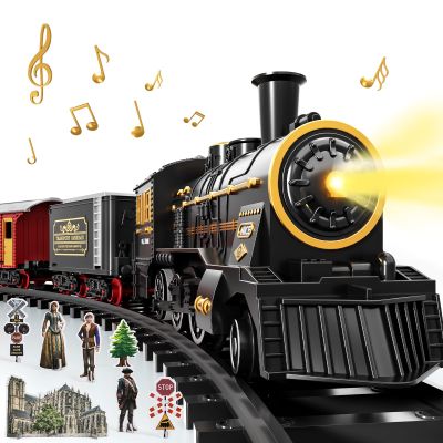 DULONIME Train Set for Toddlers 3-4, Electrical Trains with Track, Light, Sound and Scene, Christmas Train Sets for Around The Tree, Christmas Birthday Gifts for Kids Boys Girls 3-8 Years Old