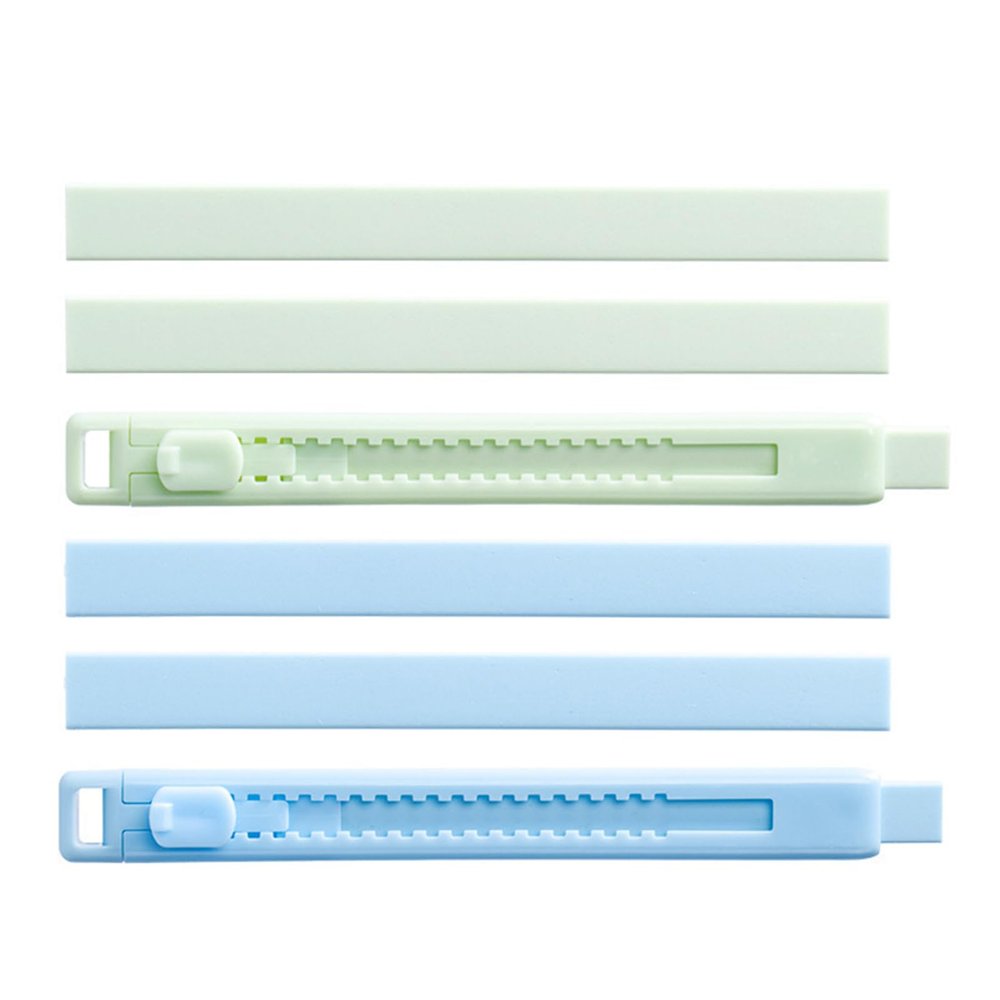 2Pcs Slide Rubber Eraser with 4 Eraser Refills Refillable Push Pull Erasers Sliding Retractable Pencil Erasers for Kid Erasing Tool
