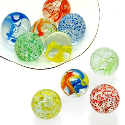 Large Glass Marbles for Decoration 35mm 10pcs Assorted Colour Marble Game Learning and Outdoor Play for Kids and Adult