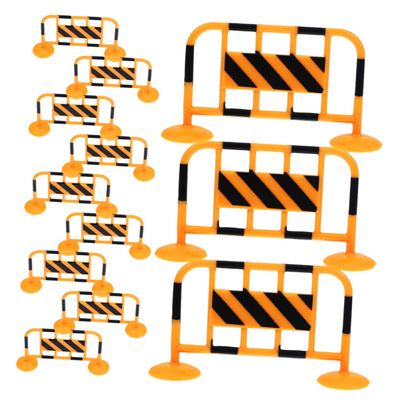 Abaodam 12pcs Mini Traffic Roadblocks High Simulation Orange Barricade Fence Models for Educational Play Dollhouse Decoration Photo Props Lightweight and Vivid Miniature Traffic Sign