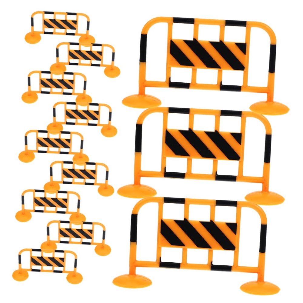 Abaodam 12pcs Mini Traffic Roadblocks High Simulation Orange Barricade Fence Models for Educational Play Dollhouse Decoration Photo Props Lightweight and Vivid Miniature Traffic Sign