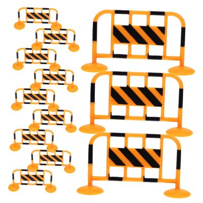 GARIOUANS 12pcs Miniature Traffic Barrier Roadblocks Realistic Traffic Sign Barricade Decoration for Construction Model