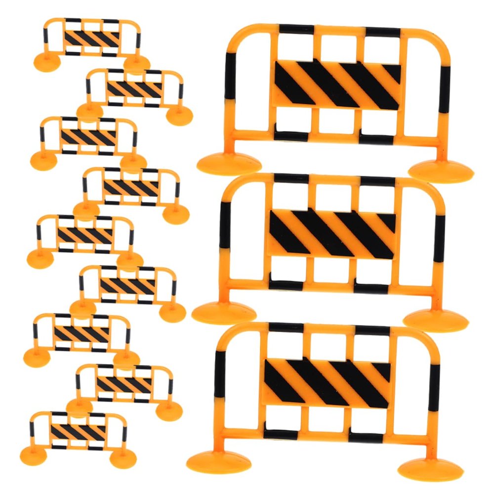 GARIOUANS 12pcs Miniature Traffic Barrier Roadblocks Realistic Traffic Sign Barricade Decoration for Construction Model