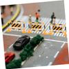 COOPHYA 12pcs Miniature Traffic Fence Sturdy Simulation Road Barricades Bright Orange Mini Stop Signs for Role Play and Model Traffic Scenes view 2