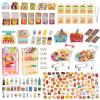 196Pcs Dollhouse Miniature Store Grocery Accessories Mini Shopping Cart Basket 4 Three-Layer Shelves Supermarket Metal Handcart Resin Food Drink Bottle Cash Register Packaging Box view 1