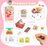 196Pcs Dollhouse Miniature Store Grocery Accessories Mini Shopping Cart Basket 4 Three-Layer Shelves Supermarket Metal Handcart Resin Food Drink Bottle Cash Register Packaging Box view 2