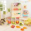 196Pcs Dollhouse Miniature Store Grocery Accessories Mini Shopping Cart Basket 4 Three-Layer Shelves Supermarket Metal Handcart Resin Food Drink Bottle Cash Register Packaging Box view 4