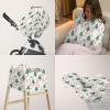 5-in-1 Unisex Christmas Trees Winter Holiday Leaves Stars Pattern Baby Carseat Stroller Cover for Boys Girls, Infant Toddler Privacy Nursing Breastfeeding Canopy, Grocery Shopping Cart Cover-24x28 view 4