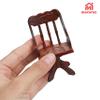 1/12 Scale Wooden Dollhouse Desk and Chair Set, Miniature Office Furniture, Computer Table Accessory, Retro Writing Simulation Doll House Accessories for Photo Props Scene view 3