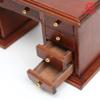 1/12 Scale Wooden Dollhouse Desk and Chair Set, Miniature Office Furniture, Computer Table Accessory, Retro Writing Simulation Doll House Accessories for Photo Props Scene view 4