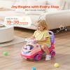 VEVOR Ride On Toddler Push Car, Push Car for Toddler 19 to 36 Months, Kids Ride On Toy with Horn & Music, 48.5 lbs Load Capacity, Under-seat Storage, Foot-to-Floor Walker for Toddlers Boys Girls, Pink view 2