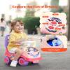 VEVOR Ride On Toddler Push Car, Push Car for Toddler 19 to 36 Months, Kids Ride On Toy with Horn & Music, 48.5 lbs Load Capacity, Under-seat Storage, Foot-to-Floor Walker for Toddlers Boys Girls, Pink view 3