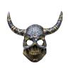 Skeleton Mask with Horn,Realistic Skull Demon Mask,Scary Skeleton Ram Masks for Halloween Carnival Party (Bronze) view 1