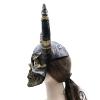 Skeleton Mask with Horn,Realistic Skull Demon Mask,Scary Skeleton Ram Masks for Halloween Carnival Party (Bronze) view 4