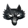 Halloween Wolf Mask,Realistic Half Face Werewolf Mask,Mardi Gras Wolf Fox Fancy Dress for Carnival Party (Silver) view 1