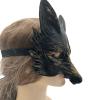 Halloween Wolf Mask,Realistic Half Face Werewolf Mask,Mardi Gras Wolf Fox Fancy Dress for Carnival Party (Silver) view 2