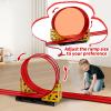 Flex Race Track 16 Ft with Suction Cups Compatible with Diecast 1/64th Cars, Flexible Car Track Toys for Ages 3+ Kids Toddlers Roll Out Portable Racetrack (Red) view 3