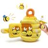 wahaczon Baby Toys - Soft Beehive with 5 Sensory Bees Crinkle, Rattle, Squeaker, Mirror Portable Sensory Toys Montessori Bee Toy for Toddlers, Boy Girl Birthday Christmas Gift view 1