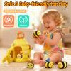 wahaczon Baby Toys - Soft Beehive with 5 Sensory Bees Crinkle, Rattle, Squeaker, Mirror Portable Sensory Toys Montessori Bee Toy for Toddlers, Boy Girl Birthday Christmas Gift view 2