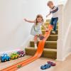 Flex Race Track 16 Ft with Suction Cups Compatible with Diecast 1/64th Cars, Flexible Car Track Toys for Ages 3+ Kids Toddlers Roll Out Portable Racetrack (Orange) view 2