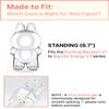 2Pcs Protective Display Case for Labubu The Monsters-Big into Energy, Dustproof Cover with Standing Base, Plastic Carryring Case with Keychain(Doll Not Included)(Standing) view 2