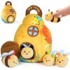 Baby Toys for Baby Infant 0-3-6-12 Months, Soft Beehive Toddlers Busy Toys with 5 Sensory Plush Bees - Bells, Crinkle, Rattles, Mirror & Textures, Stuffed Animals for Boy, Girl Christmas Birthday Gift view 1