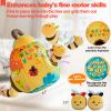 Baby Toys for Baby Infant 0-3-6-12 Months, Soft Beehive Toddlers Busy Toys with 5 Sensory Plush Bees - Bells, Crinkle, Rattles, Mirror & Textures, Stuffed Animals for Boy, Girl Christmas Birthday Gift view 4