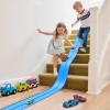 Flex Race Track 16 Ft with Suction Cups Compatible with Diecast 1/64th Cars, Flexible Car Track Toys for Ages 3+ Kids Toddlers Roll Out Portable Racetrack (Light Blue) view 2