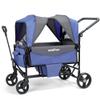 Stroller Wagon for 2 Kids with Canopy, Foldable All-Terrain Wagon Stroller with Adjustable Push/Pull Handle, Parent Organizer, 5-Point Harness, Ideal for Travel & Outdoor Adventures, Lavender Blue view 1