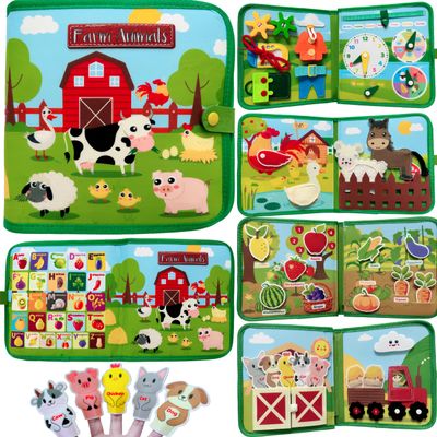 LLTDBTAF Toddler Busy Board Montessori Toys,Sensy Board for Learning Fine Motor Skills,Preschool Educational Learning Toys for Toddlers, Busy Books Toys for Travel,Birthday Gift for Girls Boys