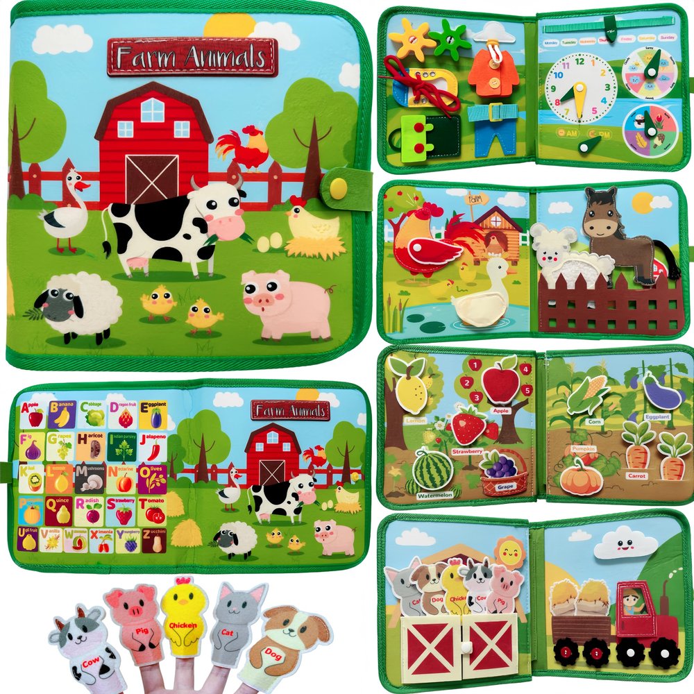 LLTDBTAF Toddler Busy Board Montessori Toys,Sensy Board for Learning Fine Motor Skills,Preschool Educational Learning Toys for Toddlers, Busy Books Toys for Travel,Birthday Gift for Girls Boys