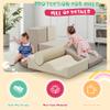 Marzzi Climbing Toys for Toddlers 1-3, 7-Piece Climb and Crawl Soft Playset, Indoor Baby Soft Foam Blocks for Climbing, Crawling (Cappuccino) view 4
