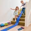 Flex Race Track 16 Ft with Suction Cups Compatible with Diecast 1/64th Cars, Flexible Car Track Toys for Ages 3+ Kids Toddlers Roll Out Portable Racetrack (Blue) view 2