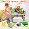 OCATO Kids Toddler Table and Chair Set: Sensory Activity Tables with Rabbit Chairs and Large Marble Run Building Blocks Storage All in One Play Sand Water Table 3 4 5 6 Year Old Boy Girl Toys Gifts view 3