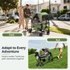 MOMFANN Stroller Wagon for 2 Kids,Foldable Wagon Stroller with Canopy,All-Terrain Parent Organizer, Adjustable Handle & Pull Bar for Infants and Toddlers, Meadow Green view 2