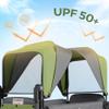 MOMFANN Stroller Wagon for 2 Kids,Foldable Wagon Stroller with Canopy,All-Terrain Parent Organizer, Adjustable Handle & Pull Bar for Infants and Toddlers, Meadow Green view 4