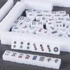 HCUCTOS Chinese Riichi Mahjong Set 144 Acrylic Tiles Traditional Chinese Version Board Game with Black Aluminum Alloy Box for Travel Party Family Game Gift(Color:Suet White)(36 * 27 * 20mm) view 3