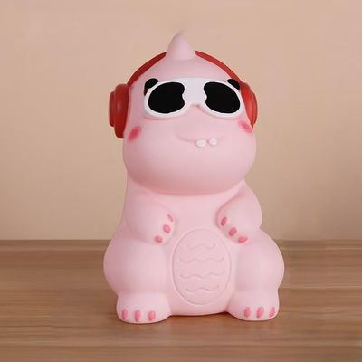 Rekeell Creative Cute Dinosaur Sculpturewith Sunglasses and Headphone Design, 2 Colors to Choose from (Pink)