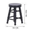 1:12 Scale Dollhouse Stool Chair Handcrafted Miniature Wooden Round Stool Chair Toy for Dollhouse Room Boxes House Birch Wood 4.5cm x 3cm (Black) view 3