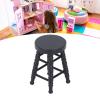 1:12 Scale Dollhouse Stool Chair Handcrafted Miniature Wooden Round Stool Chair Toy for Dollhouse Room Boxes House Birch Wood 4.5cm x 3cm (Black) view 4