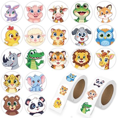 1000 Pcs Cute Animal Stickers for Boys and Girls.Waterproof Vinyl Sticker Packs for Water Bottles Phone Case Laptop Book.2 Roll 1 Inch Kawaii Stickers Bulk
